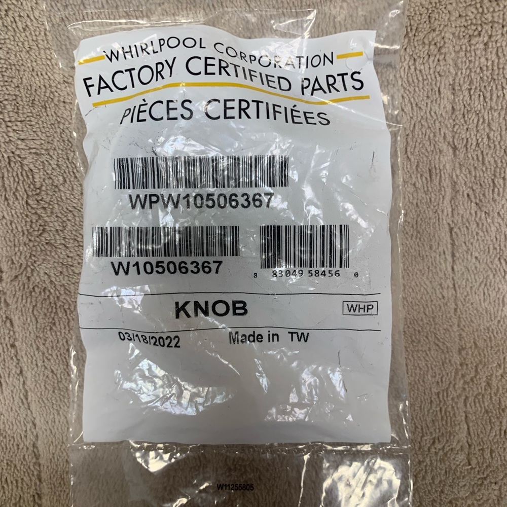 Whirlpool Stove Knob